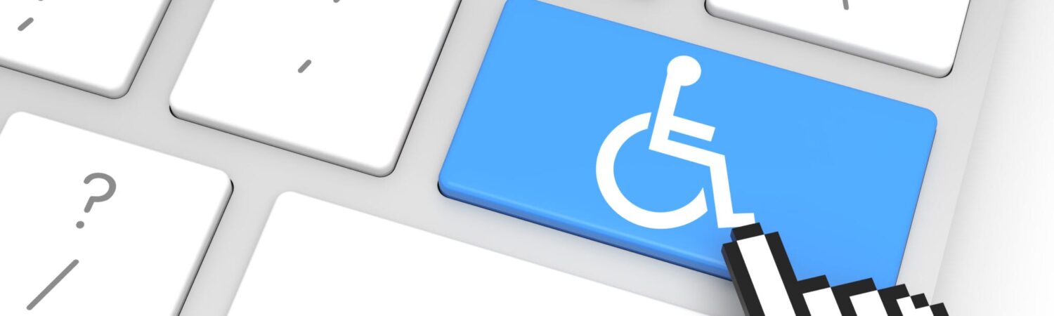 Accessibility enter key with hand cursor. 3D rendering